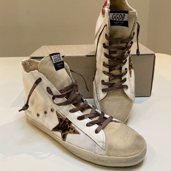 Golden Goose Francy White Canvas/Animalier 41 NIB - Picture 6 of 9